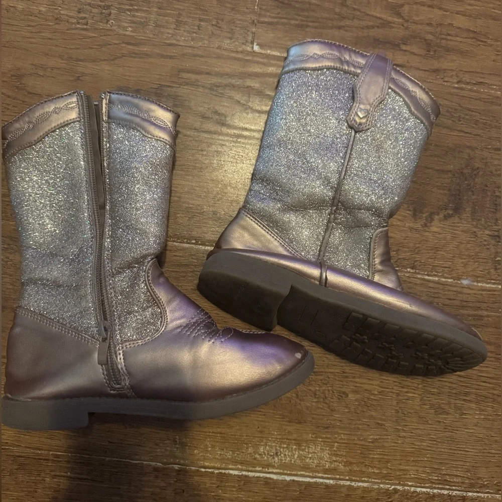 Girls 12 glitter boots cowgirl boots matched American Girl doll Tenney Grant